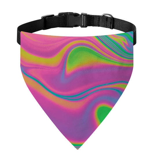 Psychedelic Soap Bubble Print Over The Collar Dog Bandana