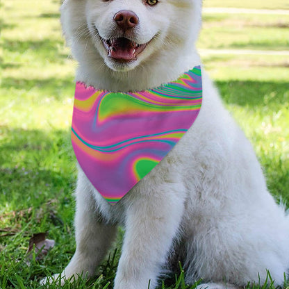 Psychedelic Soap Bubble Print Over The Collar Dog Bandana