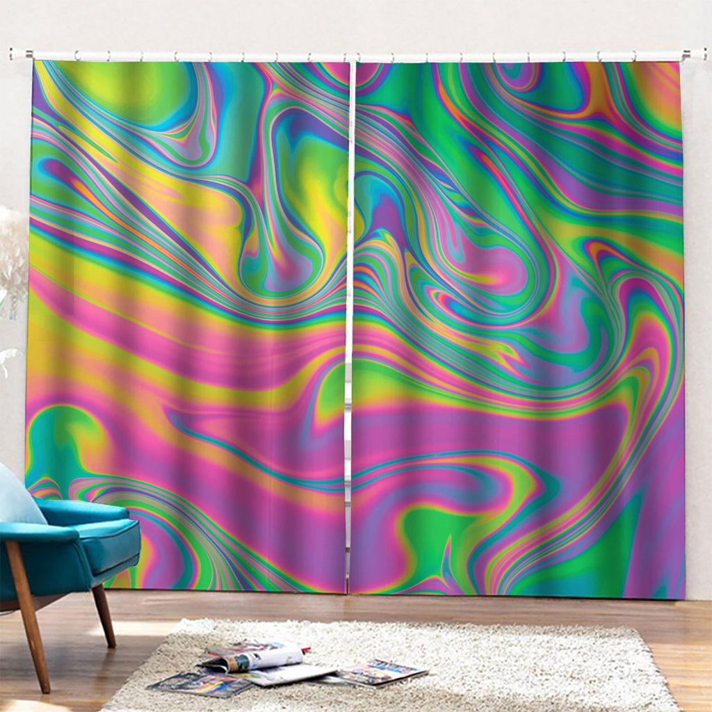 Psychedelic Soap Bubble Print Pencil Pleat Curtains