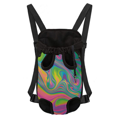 Psychedelic Soap Bubble Print Pet Carrier Backpack
