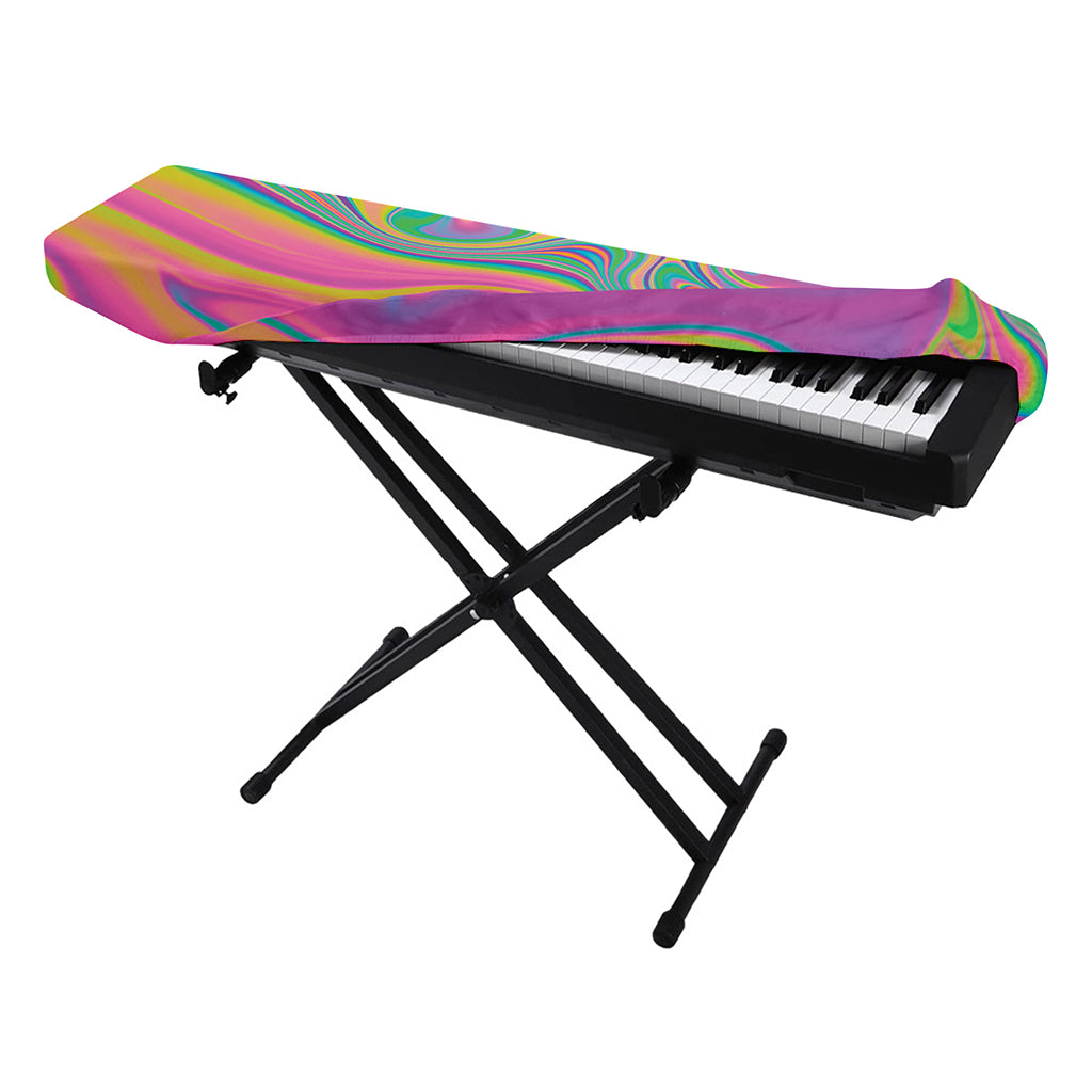 Psychedelic Soap Bubble Print Piano Keyboard Cover