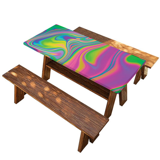 Psychedelic Soap Bubble Print Picnic Table Cover