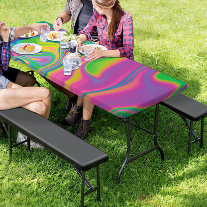 Psychedelic Soap Bubble Print Picnic Table Cover
