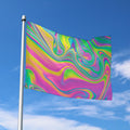 Psychedelic Soap Bubble Print Polyester Flag
