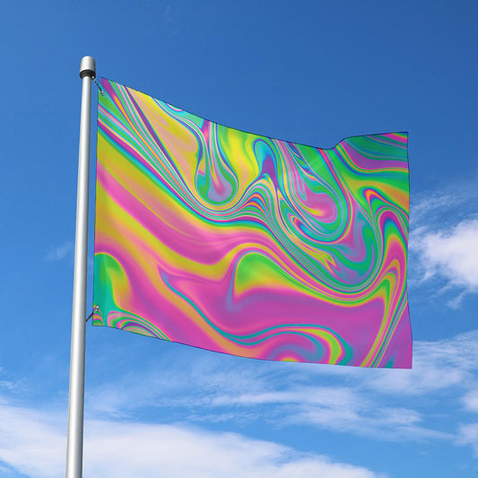 Psychedelic Soap Bubble Print Polyester Flag