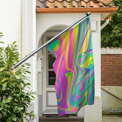 Psychedelic Soap Bubble Print Polyester Flag