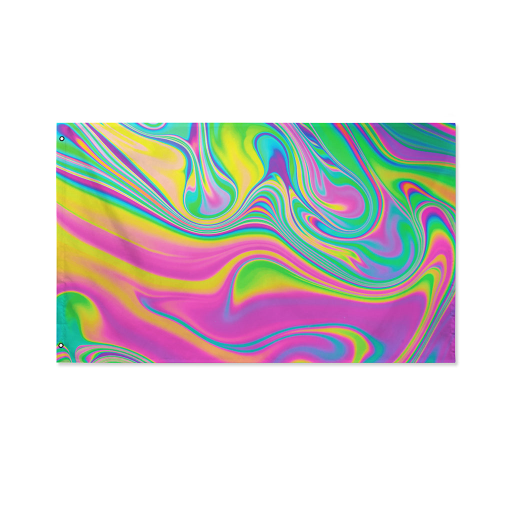 Psychedelic Soap Bubble Print Polyester Flag
