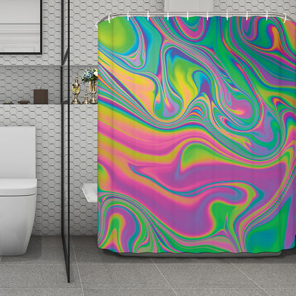 Psychedelic Soap Bubble Print Polyester Shower Curtain