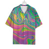 Psychedelic Soap Bubble Print Rayon Hawaiian Shirt