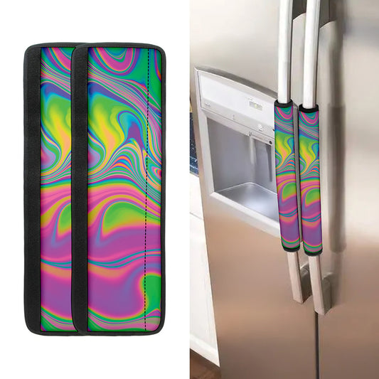 Psychedelic Soap Bubble Print Refrigerator Handle Covers