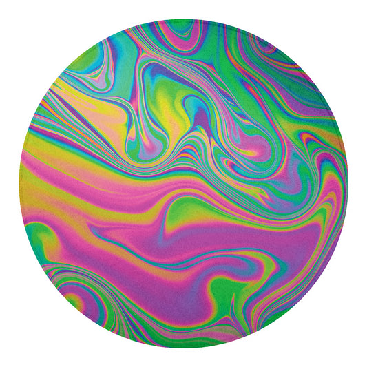 Psychedelic Soap Bubble Print Round Blanket