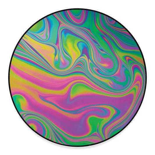 Psychedelic Soap Bubble Print Round Floor Mat