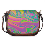 Psychedelic Soap Bubble Print Saddle Bag