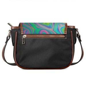 Psychedelic Soap Bubble Print Saddle Bag