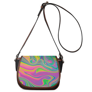 Psychedelic Soap Bubble Print Saddle Bag