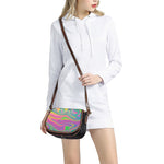 Psychedelic Soap Bubble Print Saddle Bag