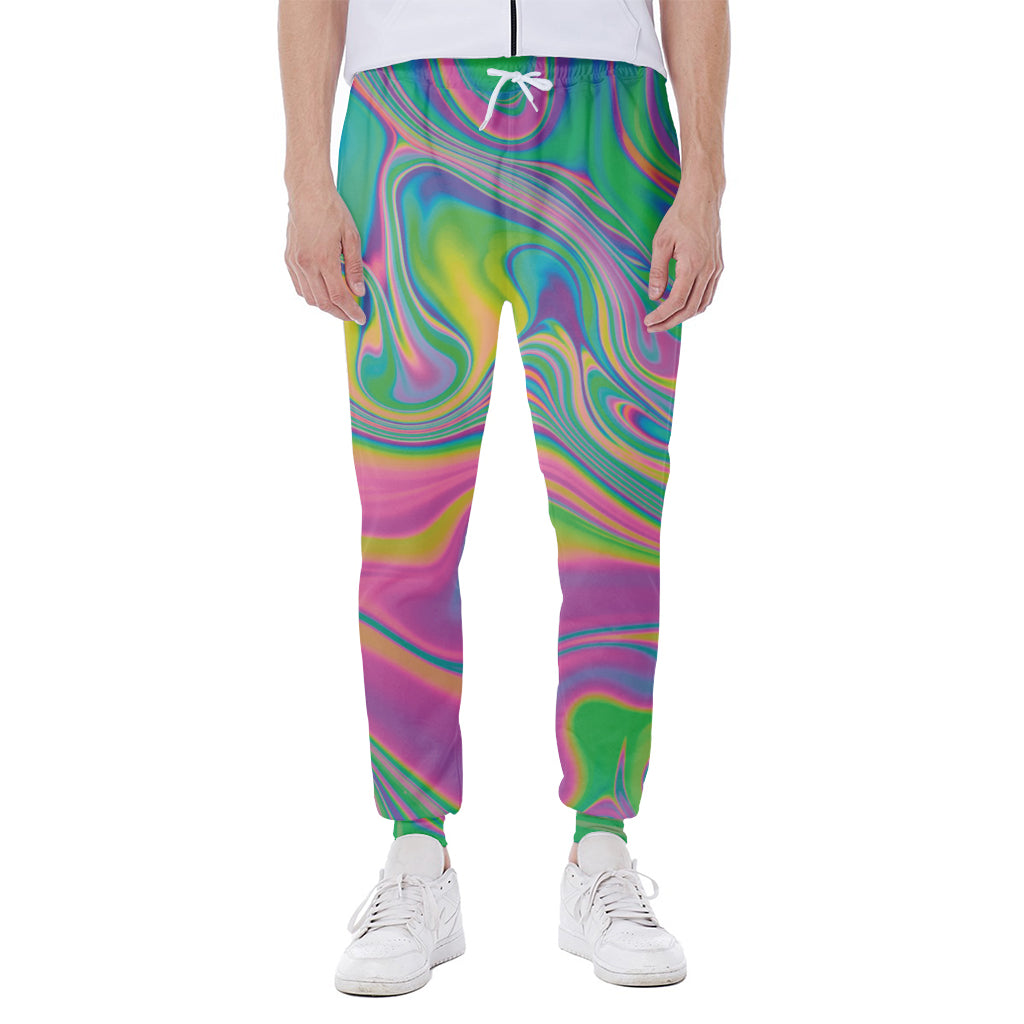 Psychedelic Soap Bubble Print Scuba Joggers