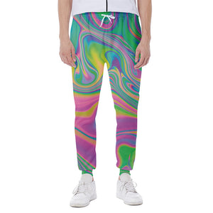 Psychedelic Soap Bubble Print Scuba Joggers