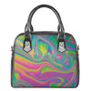 Psychedelic Soap Bubble Print Shoulder Handbag