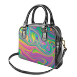 Psychedelic Soap Bubble Print Shoulder Handbag