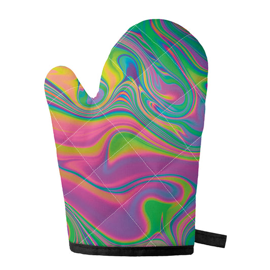 Psychedelic Soap Bubble Print Single Oven Mitt