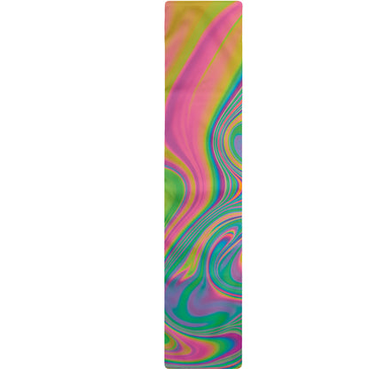 Psychedelic Soap Bubble Print Table Runner