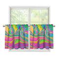 Psychedelic Soap Bubble Print Tier Curtains