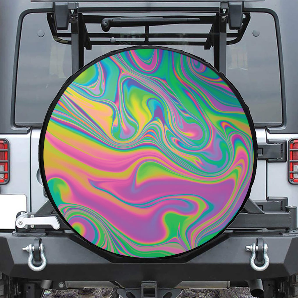 Psychedelic Soap Bubble Print Tire Cover