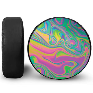 Psychedelic Soap Bubble Print Tire Cover