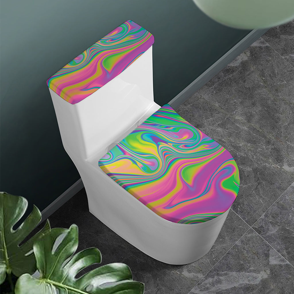 Psychedelic Soap Bubble Print Toilet Lid And Tank Cover Set