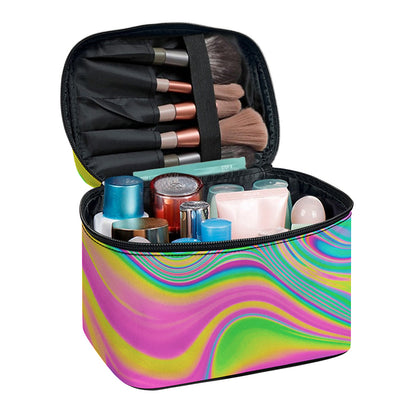 Psychedelic Soap Bubble Print Travel Makeup Bag