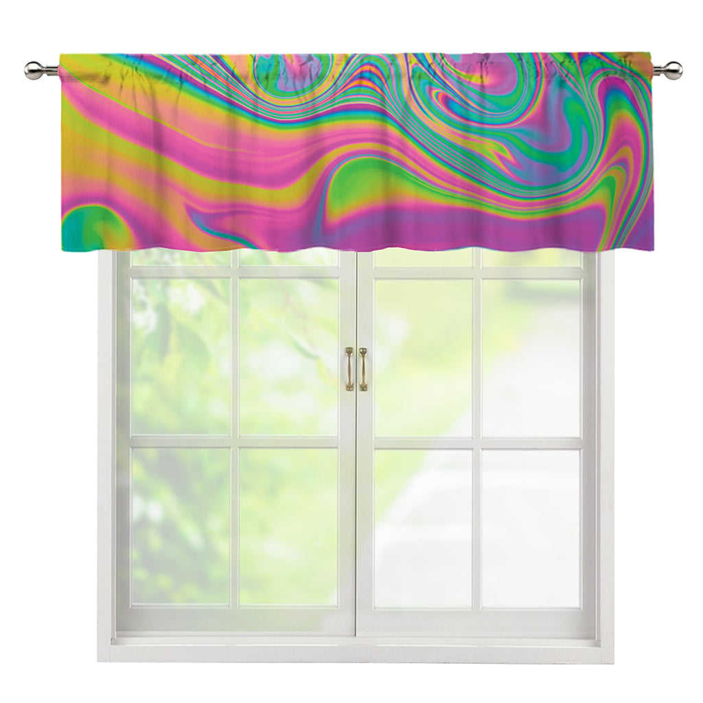 Psychedelic Soap Bubble Print Window Valance