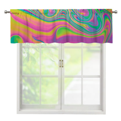 Psychedelic Soap Bubble Print Window Valance