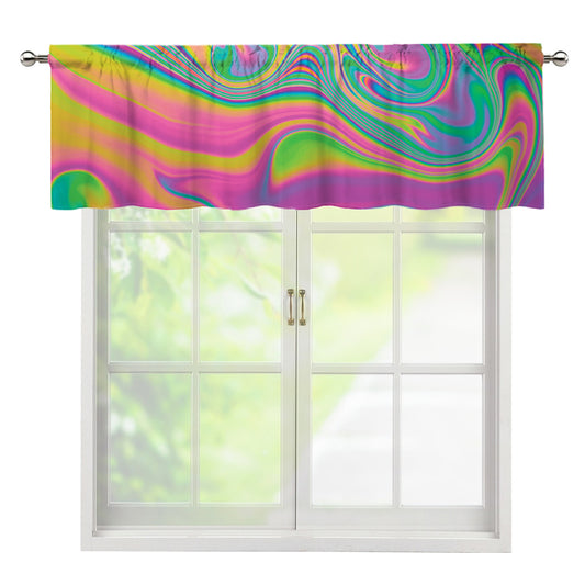 Psychedelic Soap Bubble Print Window Valance