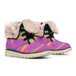 Psychedelic Soap Bubble Print Winter Boots