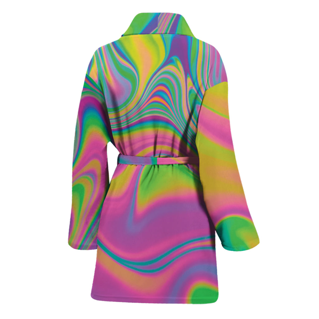 Psychedelic Soap Bubble Print Women's Bathrobe