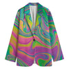 Psychedelic Soap Bubble Print Women's Blazer