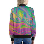 Psychedelic Soap Bubble Print Women's Bomber Jacket