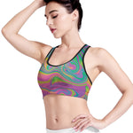 Psychedelic Soap Bubble Print Women's Sports Bra