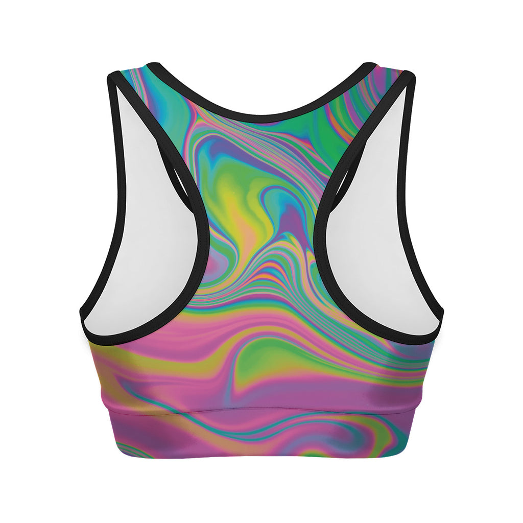 Psychedelic Soap Bubble Print Women's Sports Bra