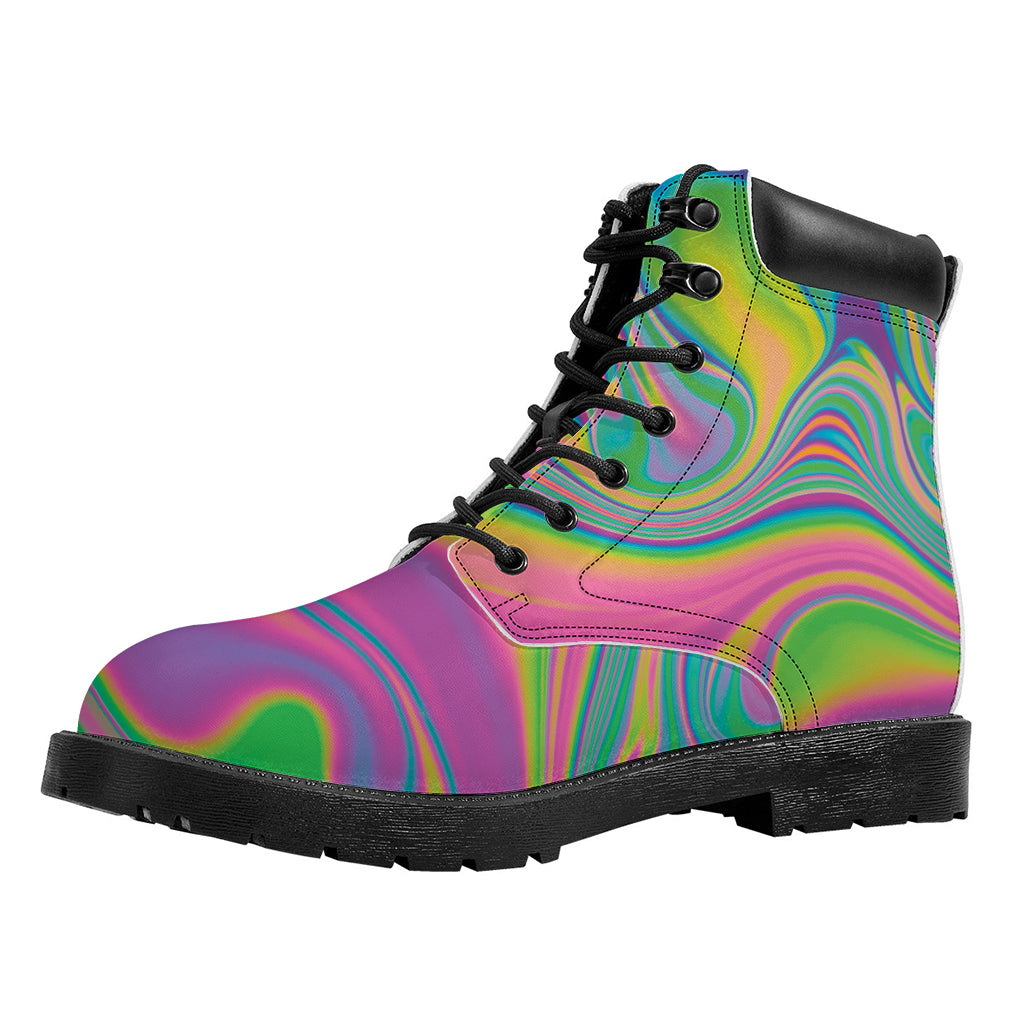 Psychedelic Soap Bubble Print Work Boots