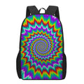 Psychedelic Spiral Optical Illusion 17 Inch Backpack