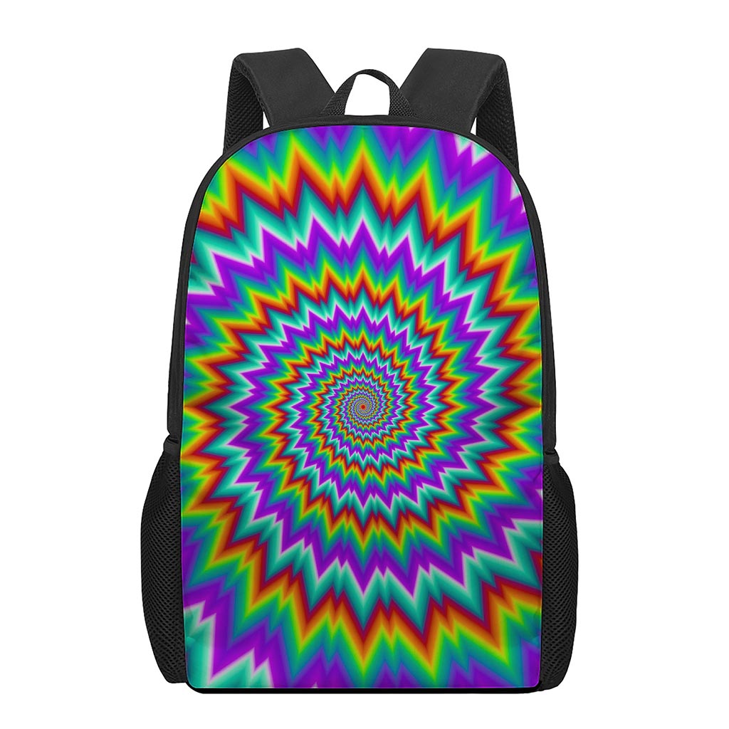 Psychedelic Spiral Optical Illusion 17 Inch Backpack