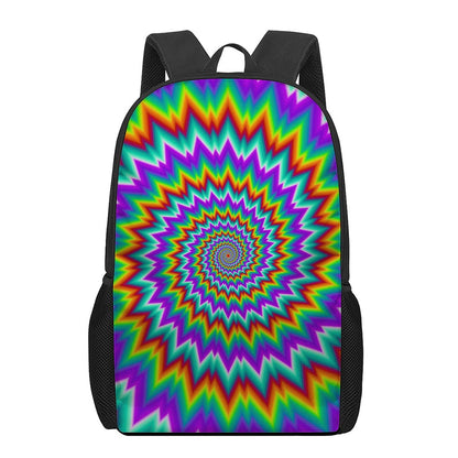 Psychedelic Spiral Optical Illusion 17 Inch Backpack
