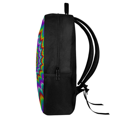 Psychedelic Spiral Optical Illusion 17 Inch Backpack
