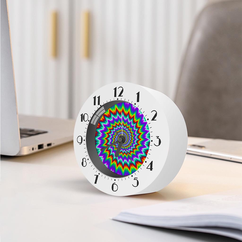 Psychedelic Spiral Optical Illusion Alarm Clock