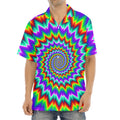 Psychedelic Spiral Optical Illusion Aloha Shirt