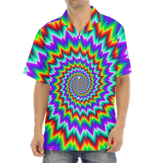 Psychedelic Spiral Optical Illusion Aloha Shirt