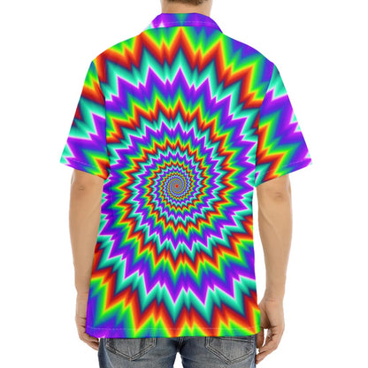Psychedelic Spiral Optical Illusion Aloha Shirt