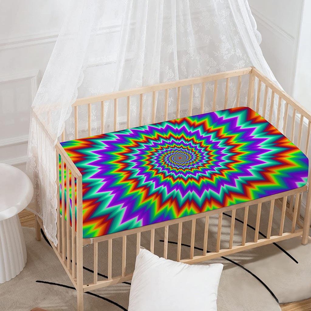 Psychedelic Spiral Optical Illusion Baby Crib Sheet